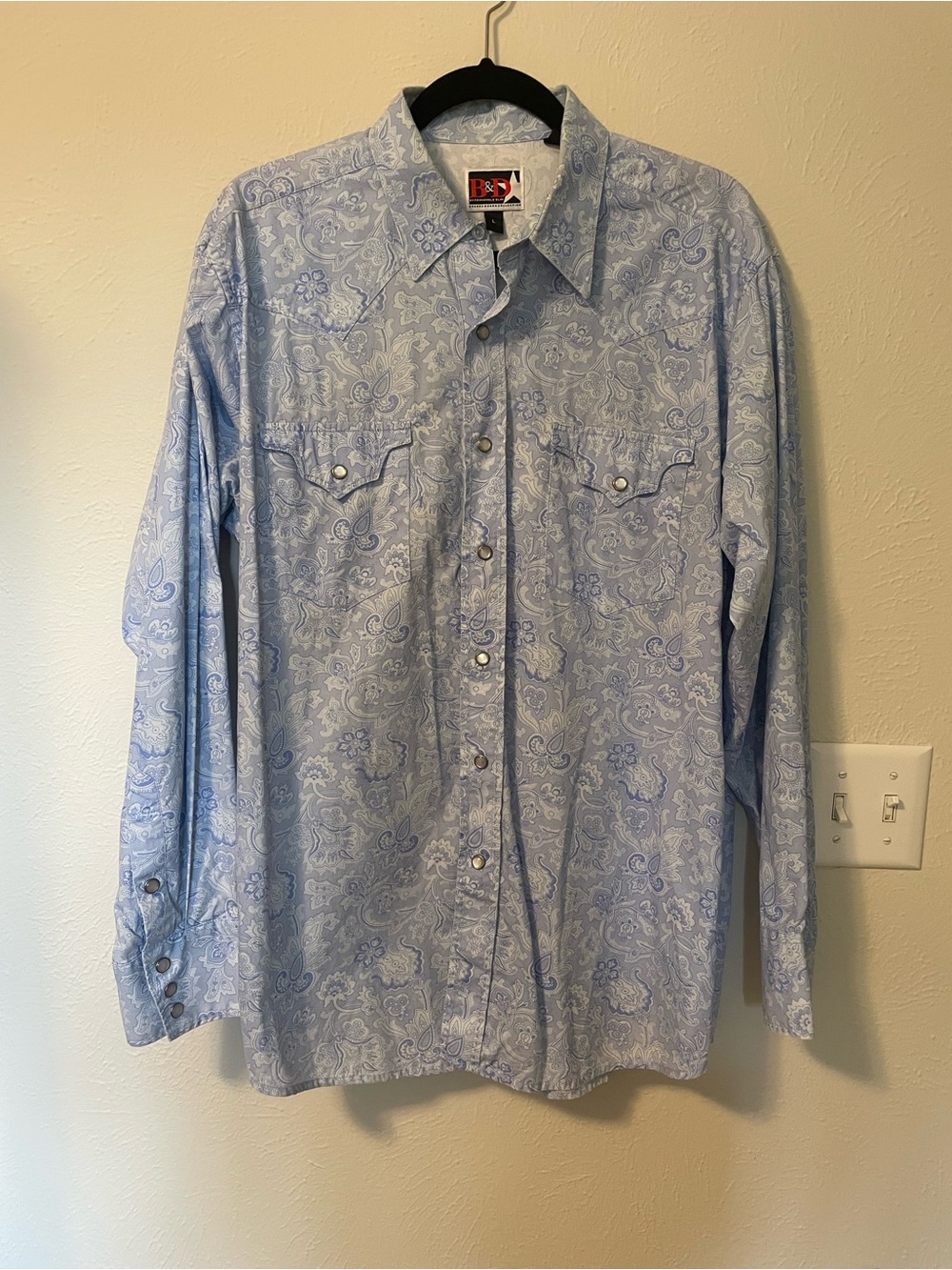 Brooks & Dunn Paisley Snap Button Western Shirt Size L